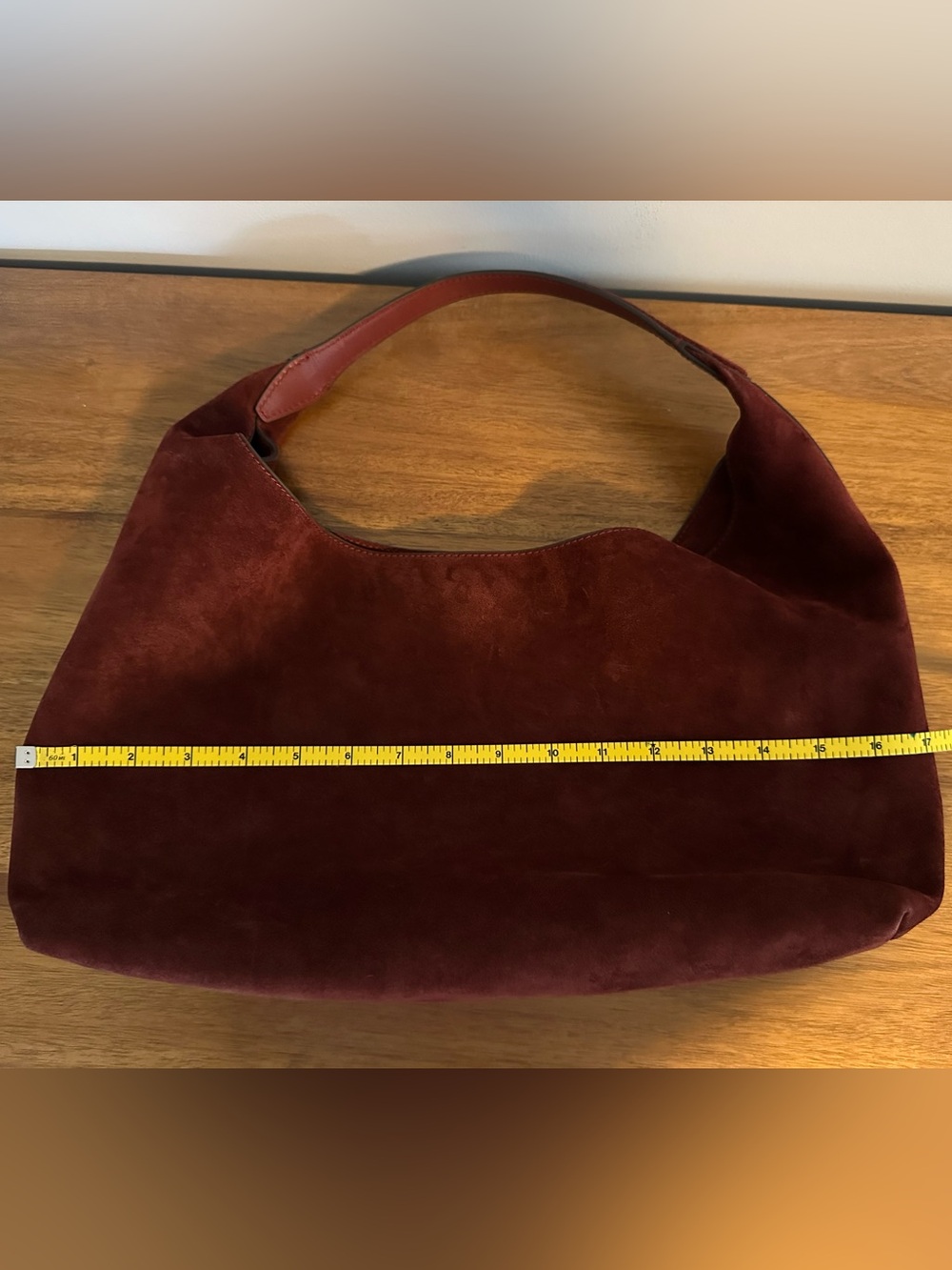 NWT Madewell Mylie Shoulder Bag Aged Wine Suede - Picture 11 of 12